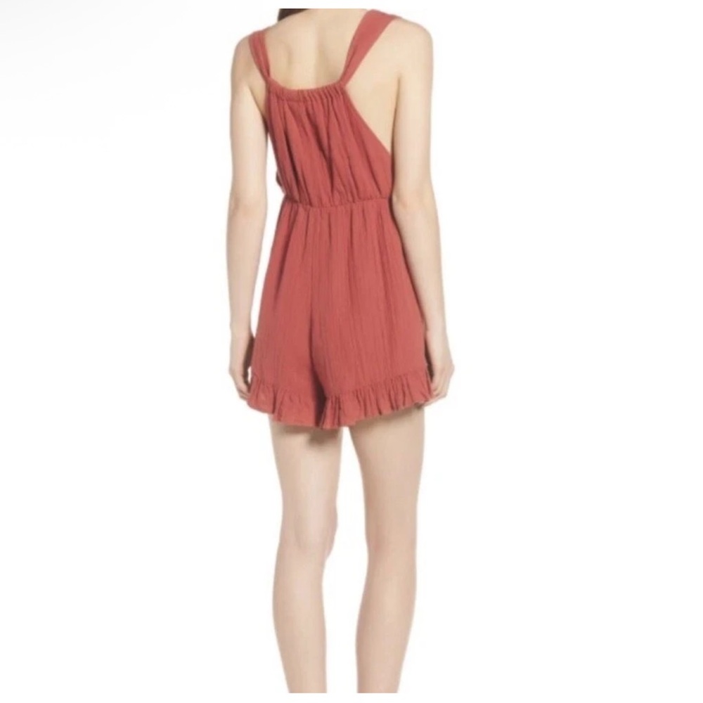 Nordstrom BP Rust Ruffle Romper Size XS - Picture 4 of 9